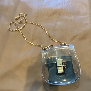 Gold chain acrylic purse